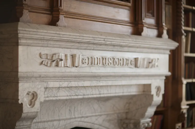 A marble fireplace front